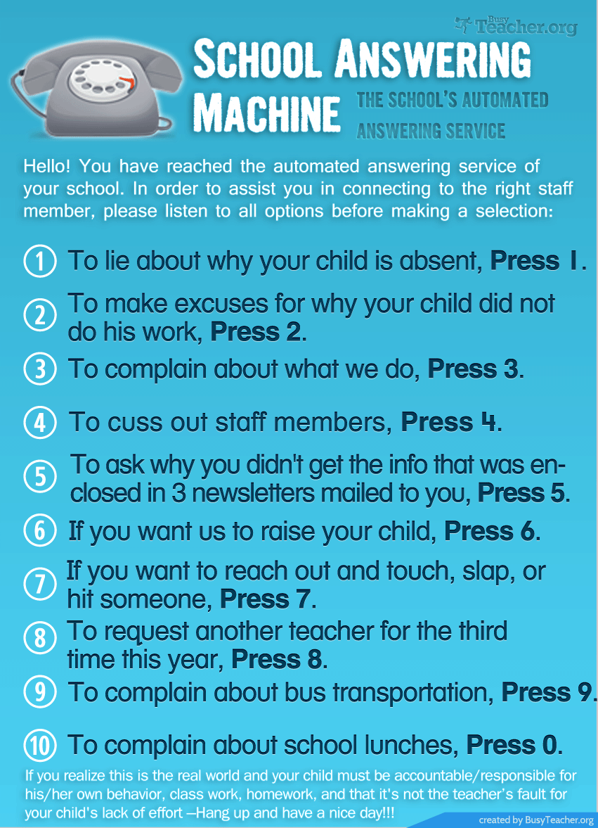School Answering Machine: Poster