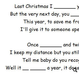 Май кристмас ласт кристмас. Ласт Кристмас текст. Last Christmas задания к песне. Christmas Songs Worksheets last Christmas. Last Christmas Song.