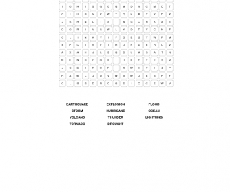 The Power of Nature: Disasters Word Search
