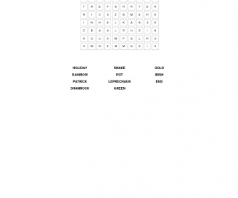 St.Patrick's Day Elementary Word Search