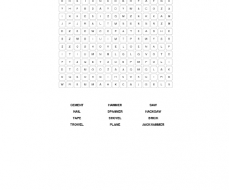 Tools and Materials Word Search