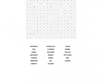 Elementary Easter Word Search (British)
