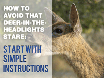 How to Avoid that Deer-in-the-Headlights-Stare: Start With Simple Instructions