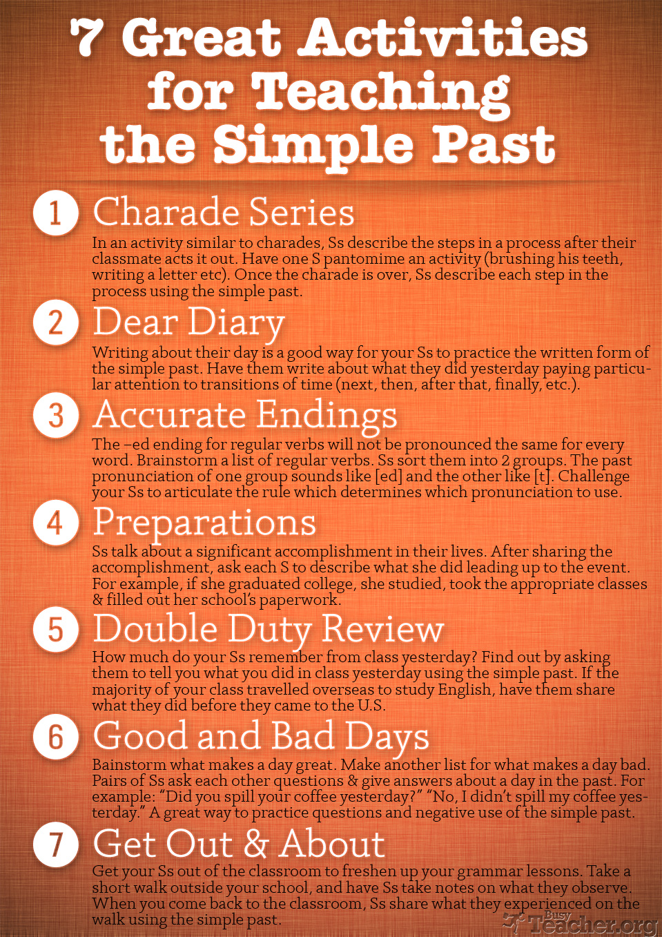 7 Great Activities to Teach the Simple Past: Poster