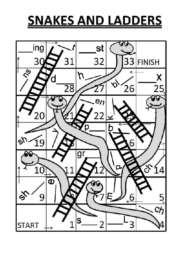 Black & White doodle snakes and ladders