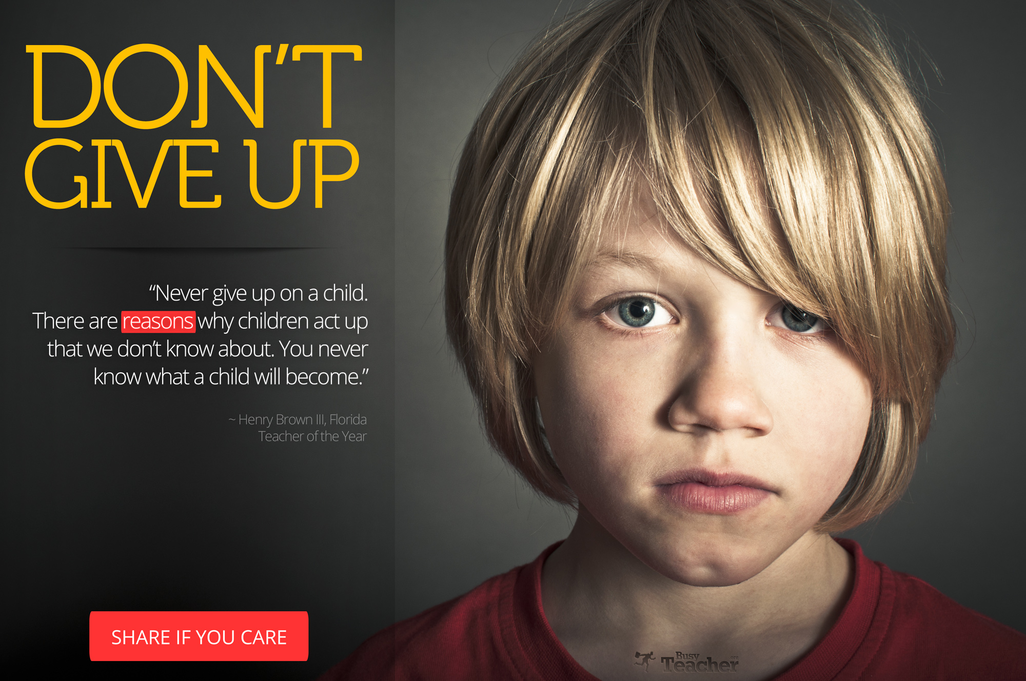 Never Give Up On A Child: Poster