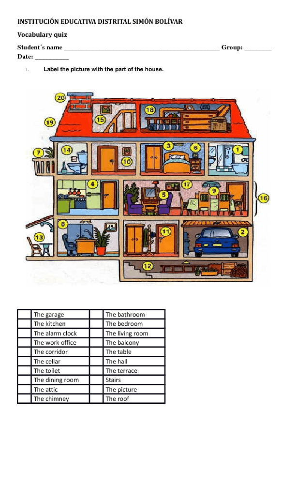 Parts Of The House - House Vocabulary In English With Pictures For