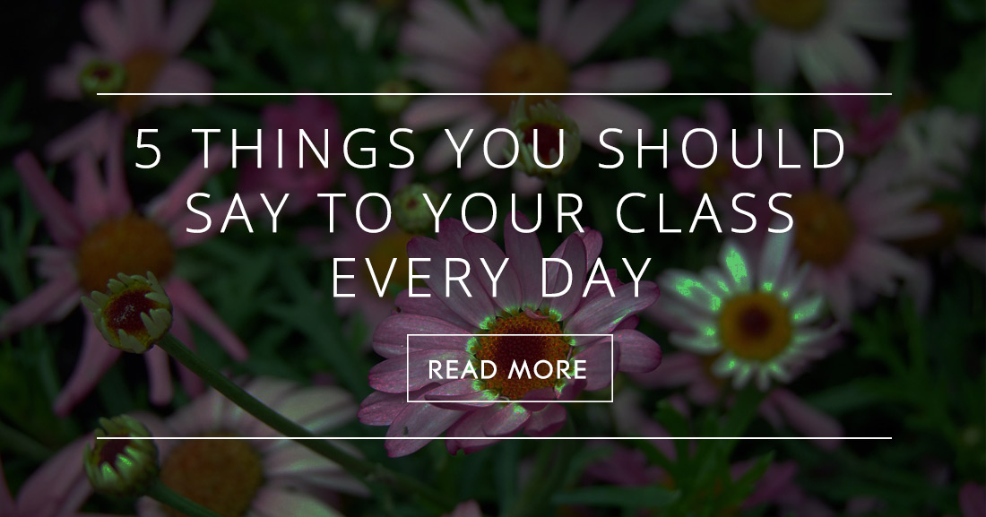 5 Things You Should Say to Your Class Every Day