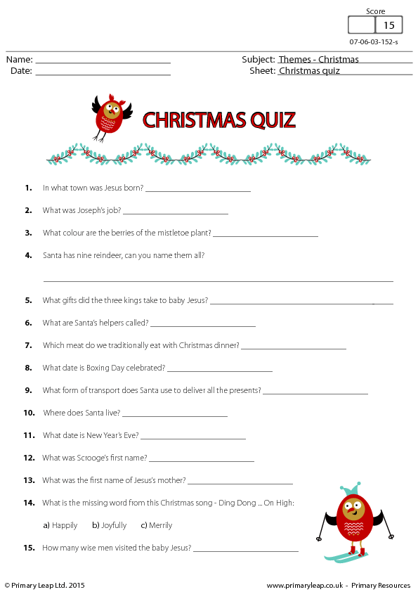 Christmas fun quiz with answers!