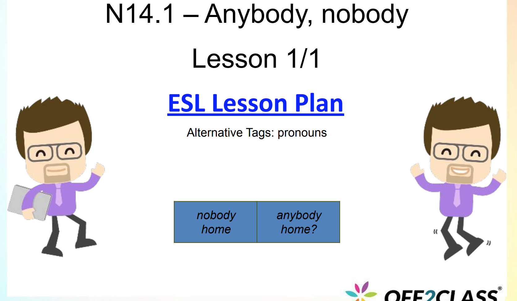 Anybody, Nobody - Free ESL Lesson Plan