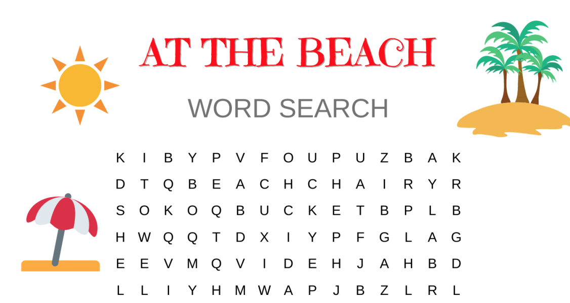 "At the Beach" Vocabulary Word Search