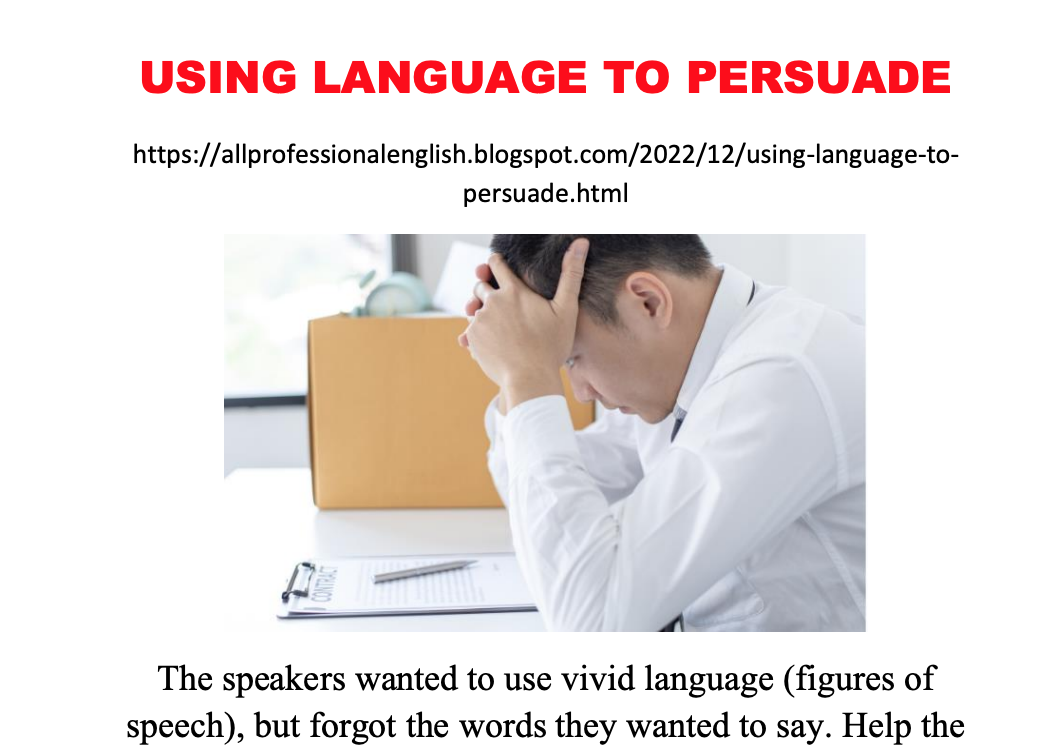 Quiz. USING LANGUAGE TO PERSUADE